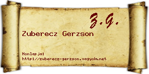 Zuberecz Gerzson névjegykártya